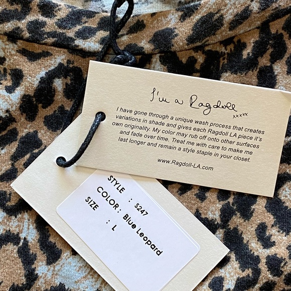 NWT RAGDOLL LA Long Sleeve Crop Tee in Leopard - Picture 5 of 6